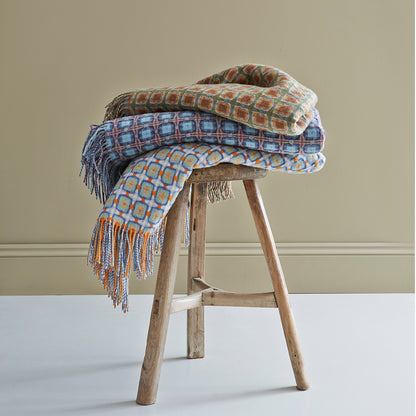 Sage and Teal Basket Weave Throw by Paulette Rollo - Chinese homewares- Rouge Shop antique stores London - city furniture