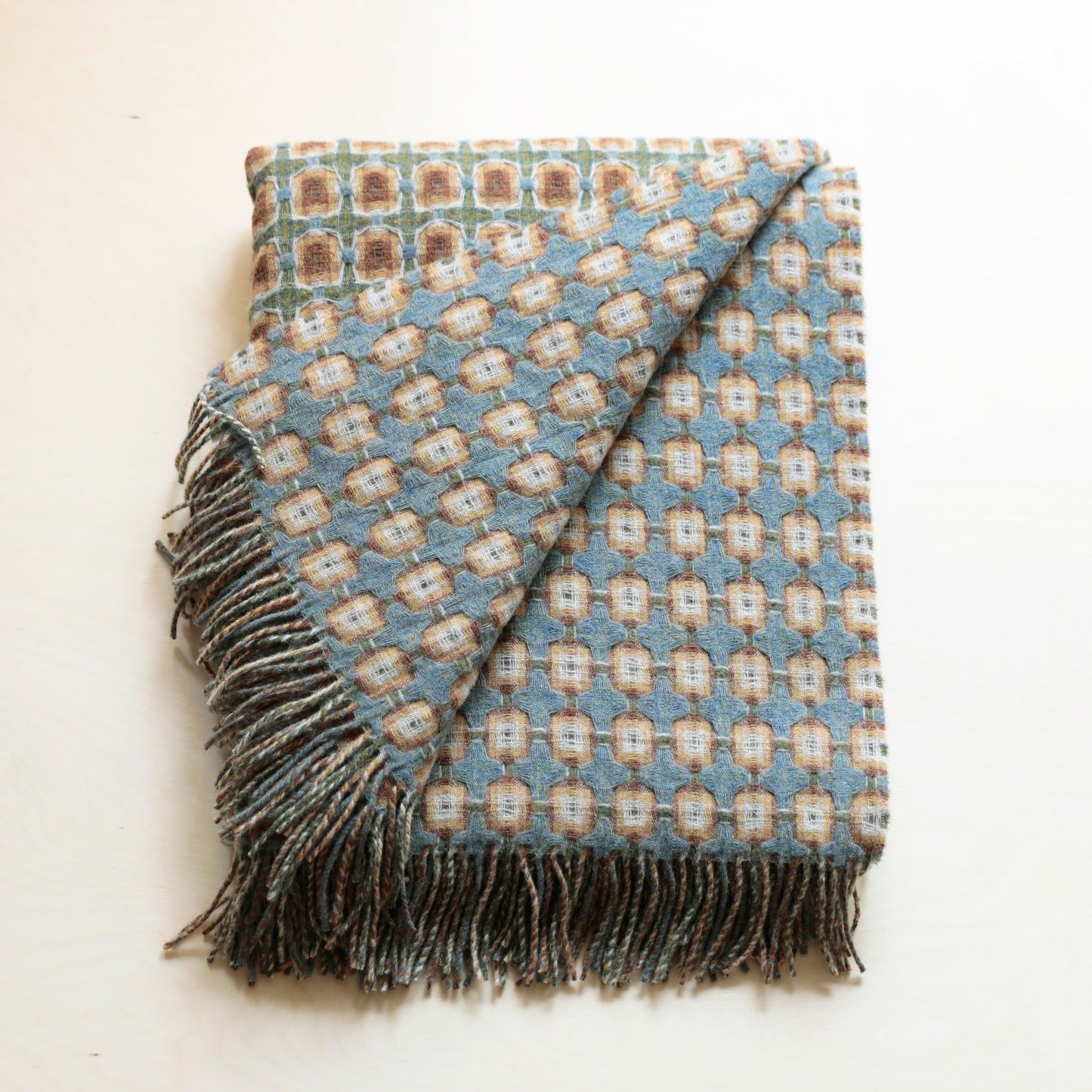 Sage and Moss Basket Weave Throw by Paulette Rollo