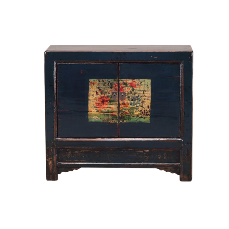 Vintage Dark Blue Chinese Cabinet from Shanxi