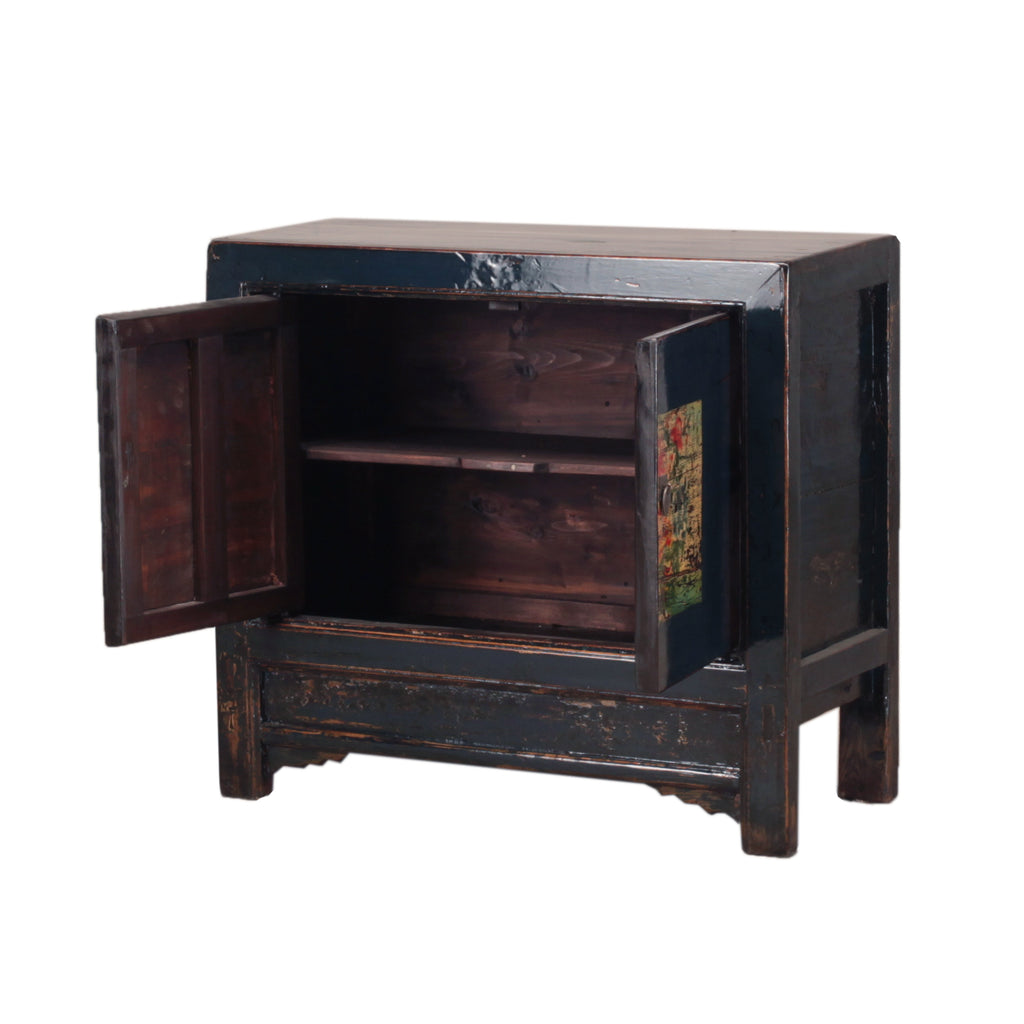 Vintage Dark Blue Chinese Cabinet from Shanxi