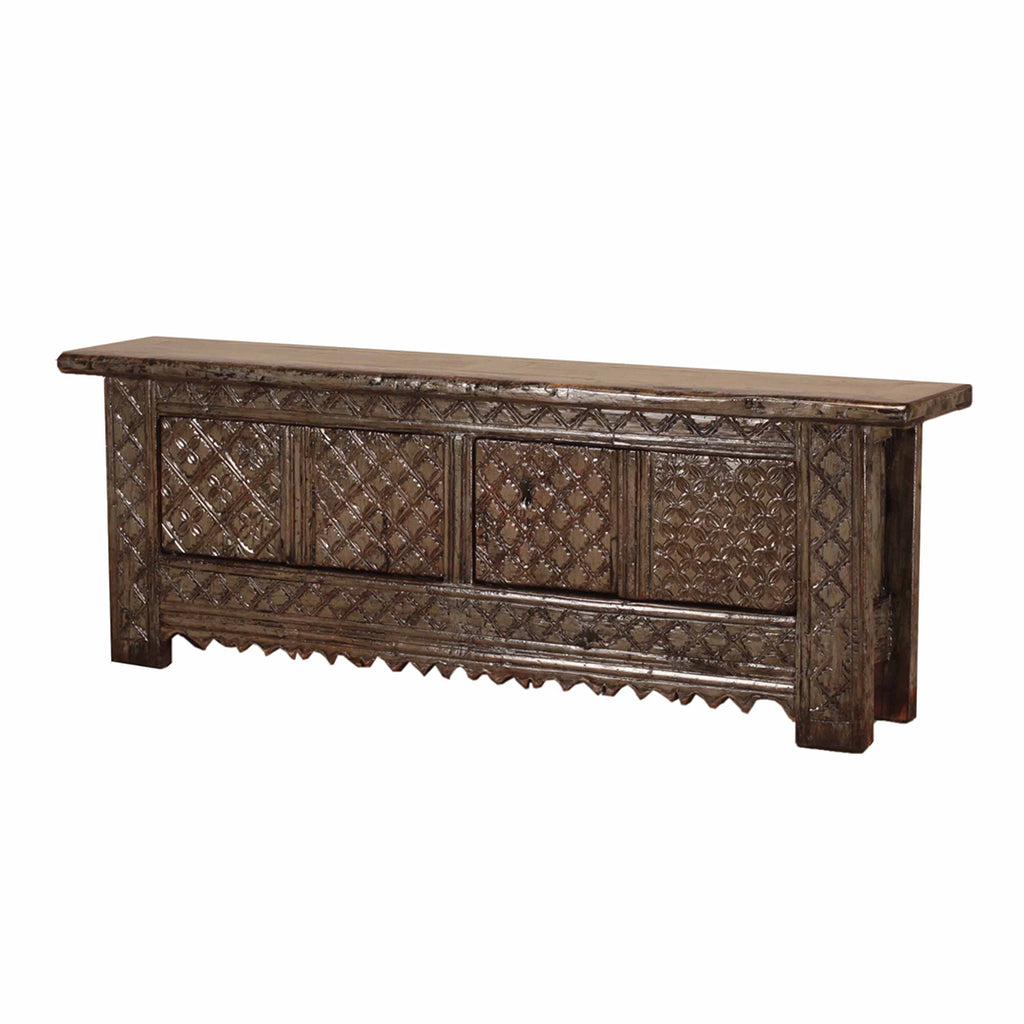 Vintage Sideboard with Carved Lattice Detail from Xinjiang
