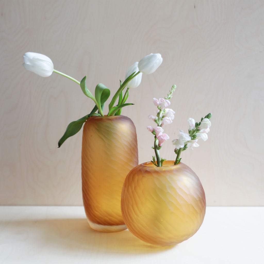 Textured Vase Amber tall