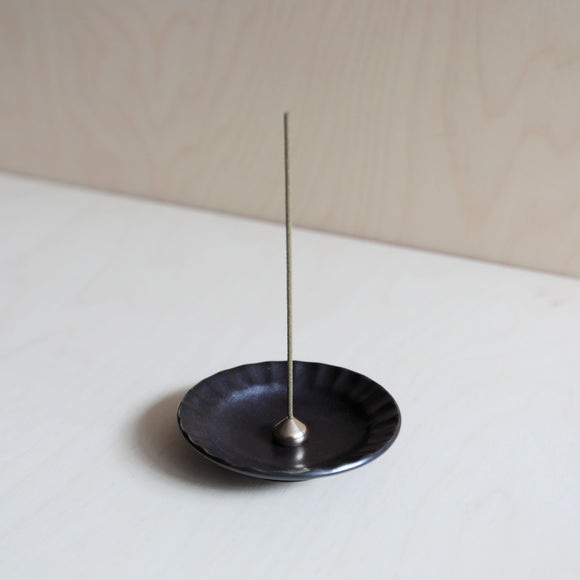 Small Brass Incense Stand - Short Cone