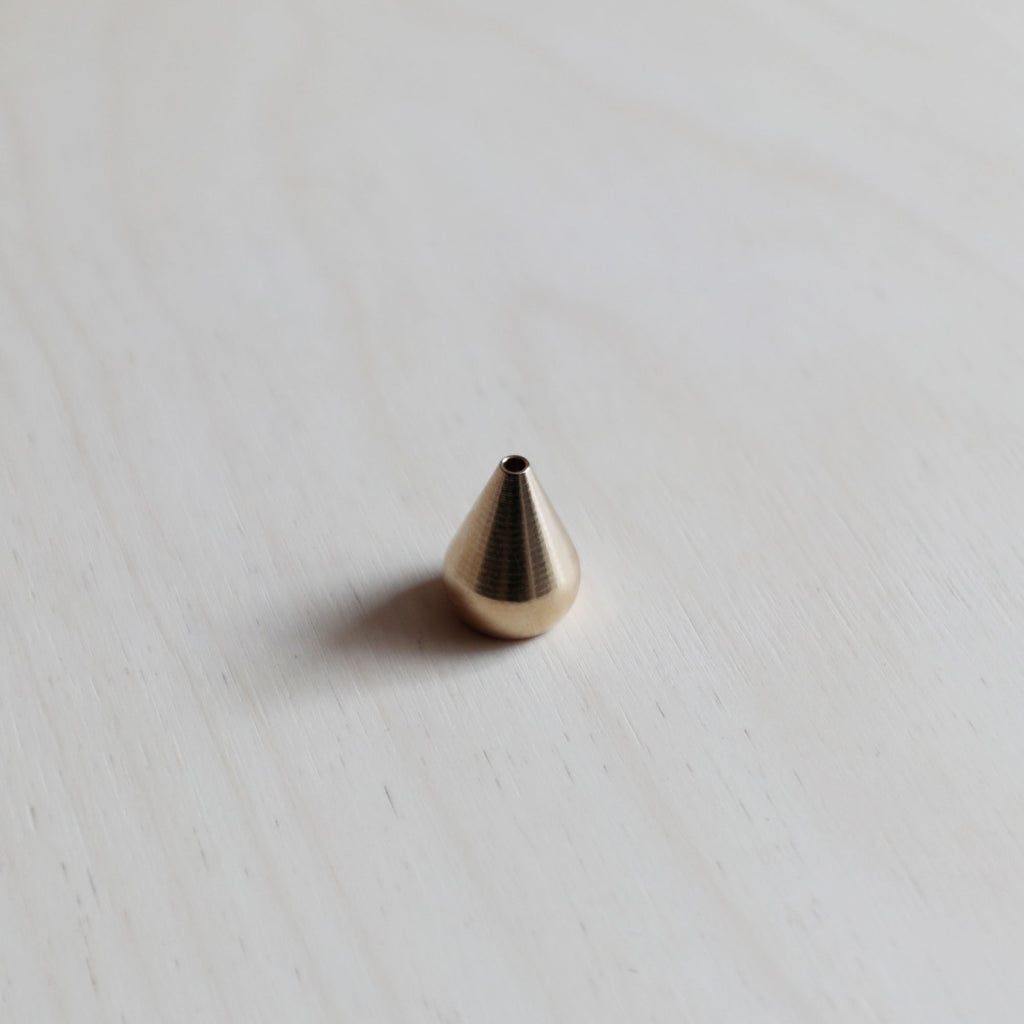 Small Brass Incense Stand - Tall Cone