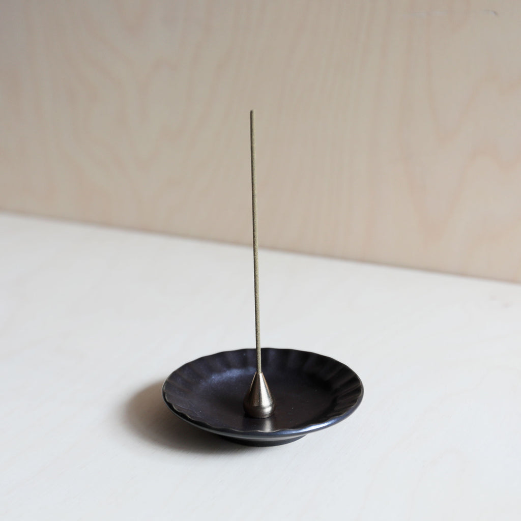 Small Brass Incense Stand - Tall Cone