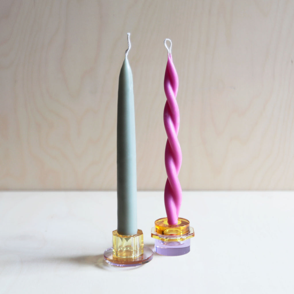 Kiosk Candlesticks Amber/Purple no.1