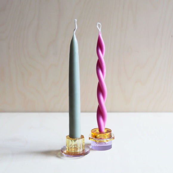 Kiosk Candlesticks Amber/Purple no.2