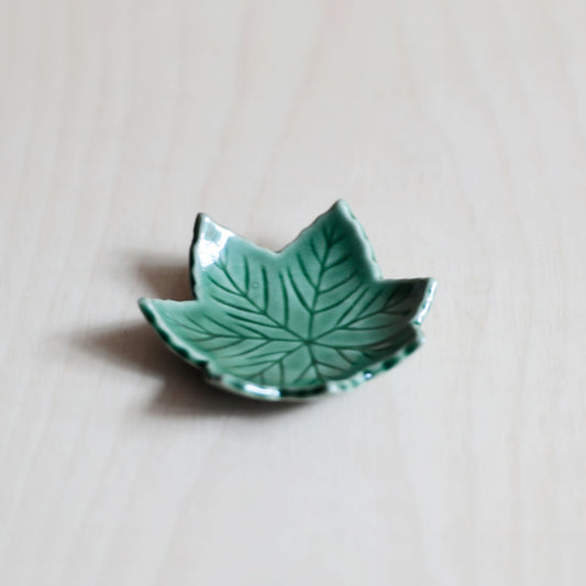Green Acer leaf mini saucer