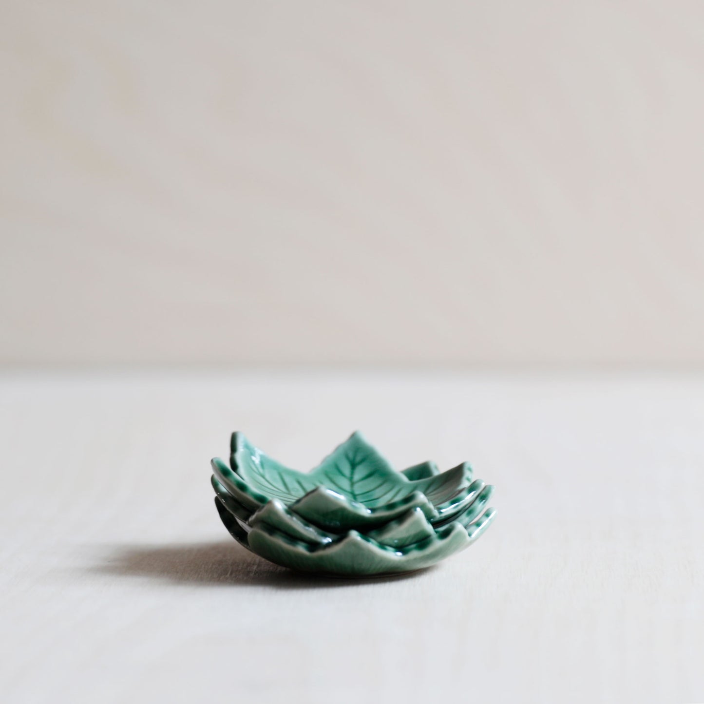 Green Acer leaf mini saucer