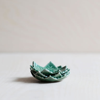Green Acer leaf mini saucer