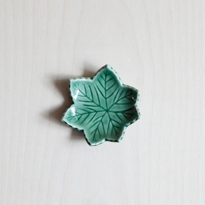 Green Acer leaf mini saucer