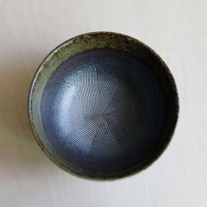 Green and Brown Glaze Japanese Noodle Bowl