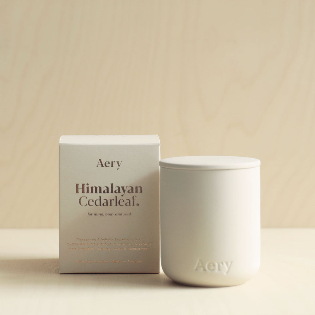 Himalayan Cedarleaf Scented Candle- Cream Clay