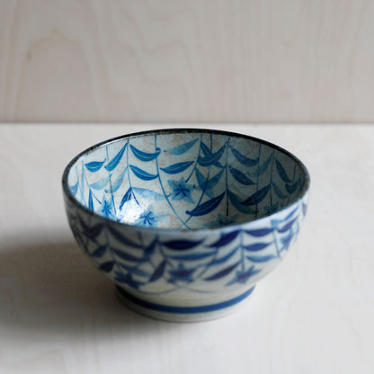 Japanese Stoneware Bowl Kikyo Pattern