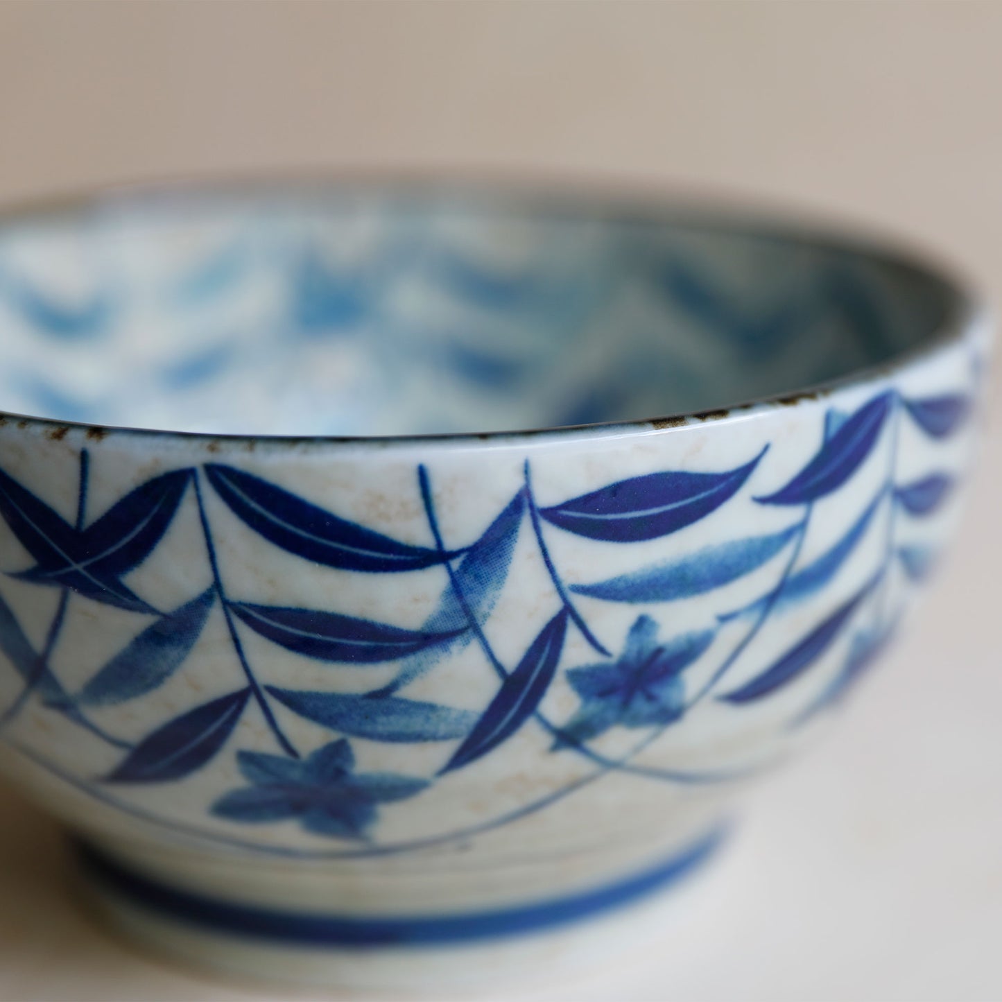 Japanese Stoneware Bowl Kikyo Pattern
