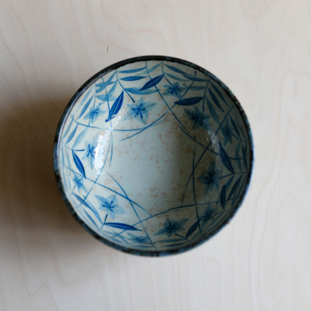 Japanese Stoneware Bowl Kikyo Pattern