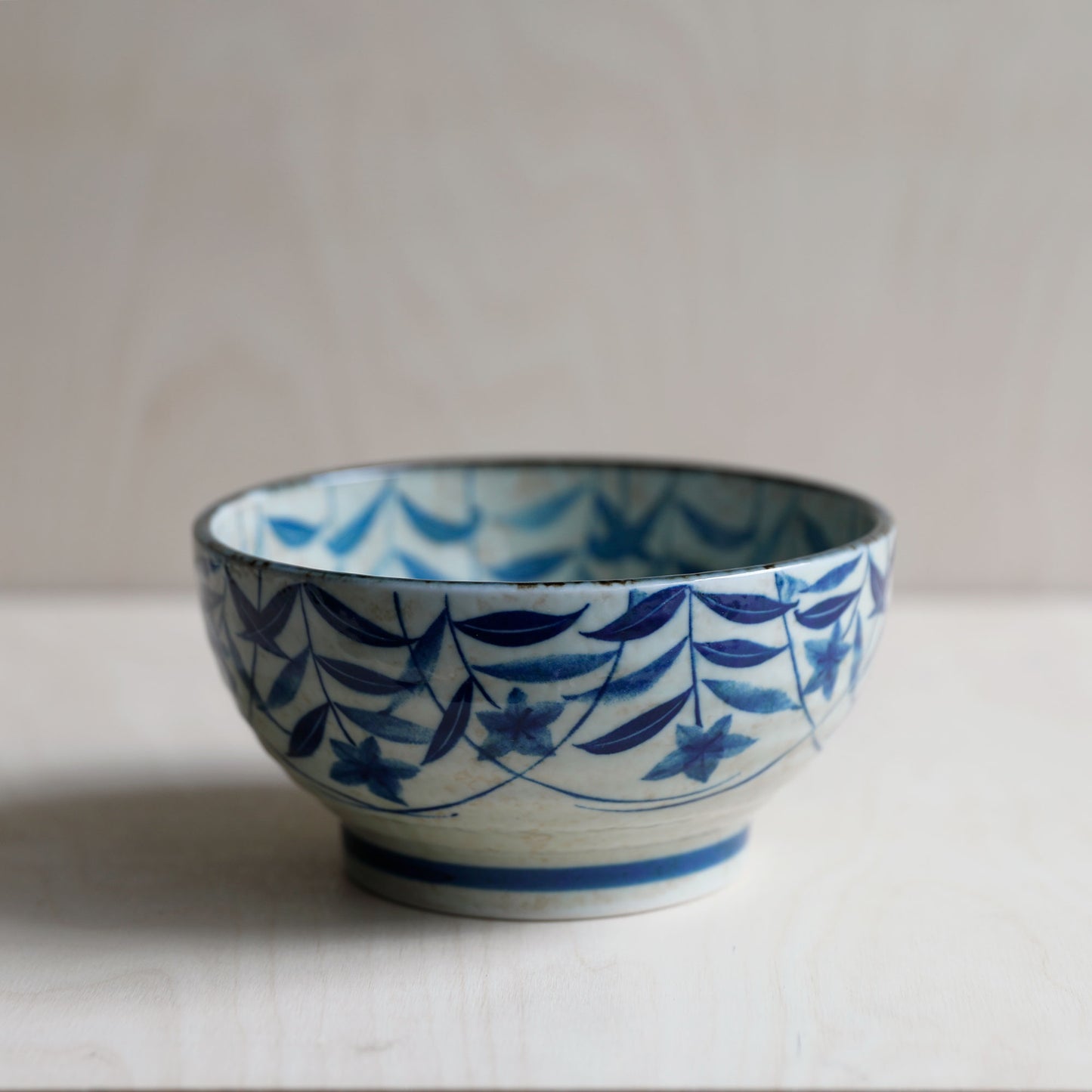 Japanese Stoneware Bowl Kikyo Pattern