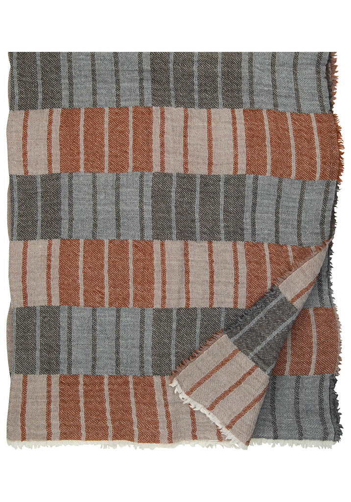 Soft Wool Woven Blanket - Cinnamon Bark