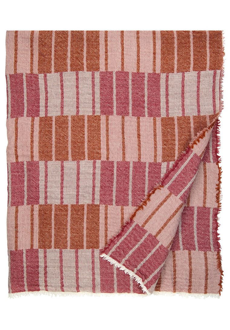 Soft Wool Woven Blanket - Red Cinnamon