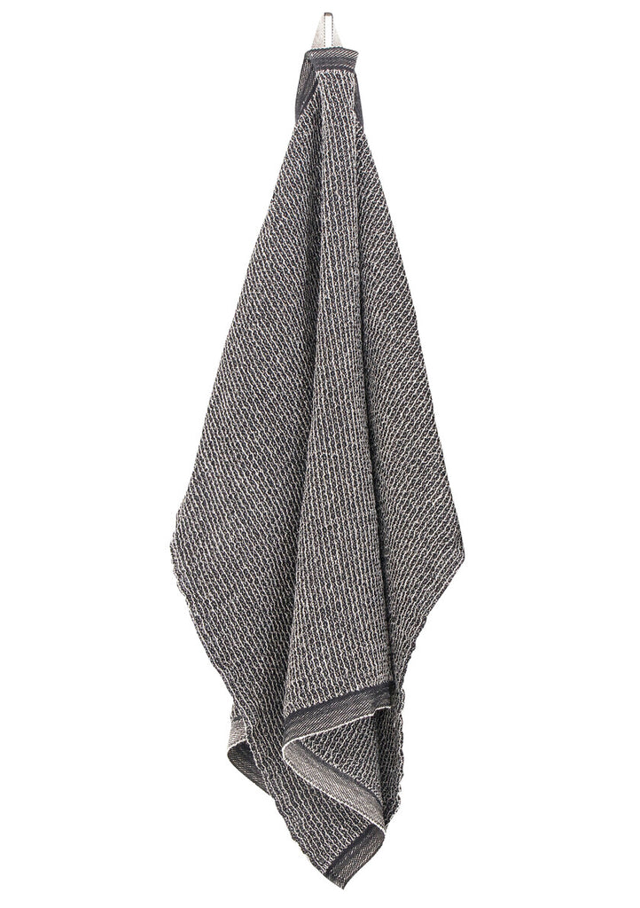 Terva Towel Black Linen Washed Tencel Cotton - 85 x180cm