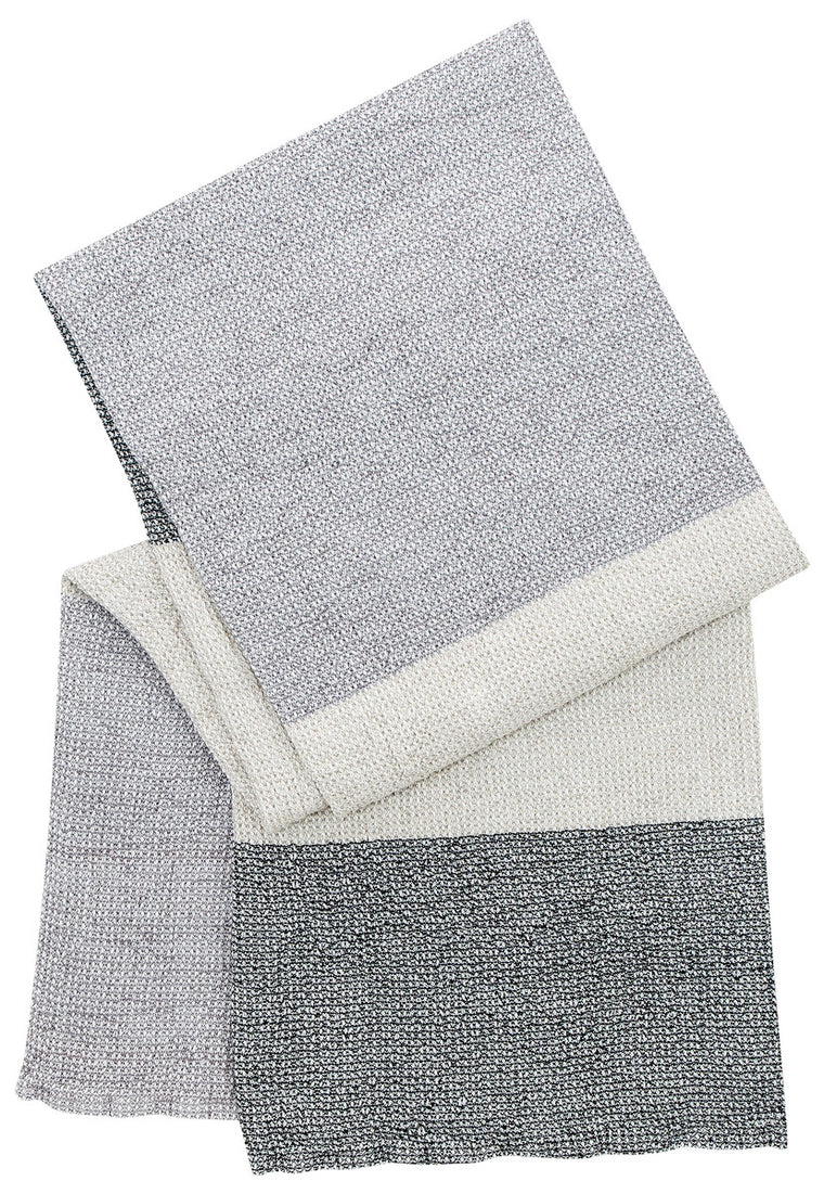 Terva towel White-Multi-Grey Washed Linen/Tencel/Cotton - 65 x 130cm