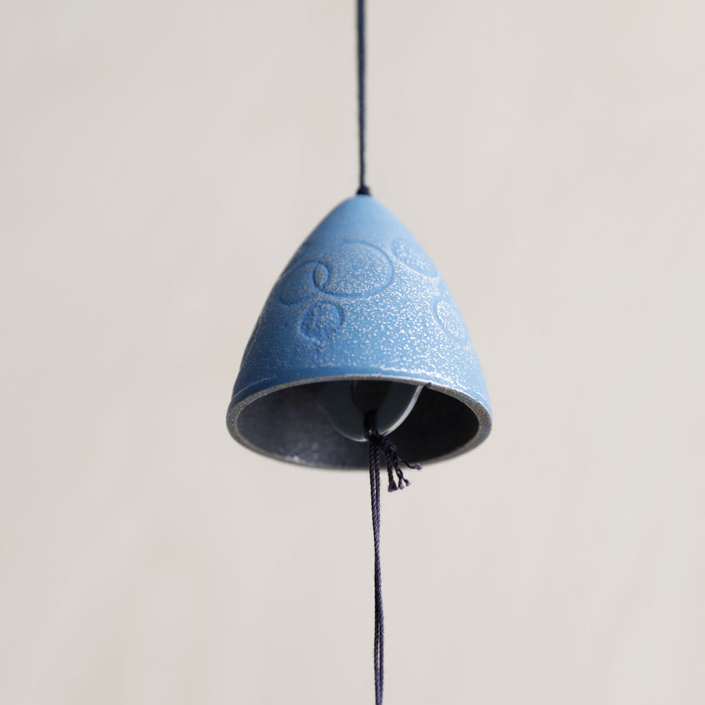 Japanese Cast Iron Wind Bell - Light Blue