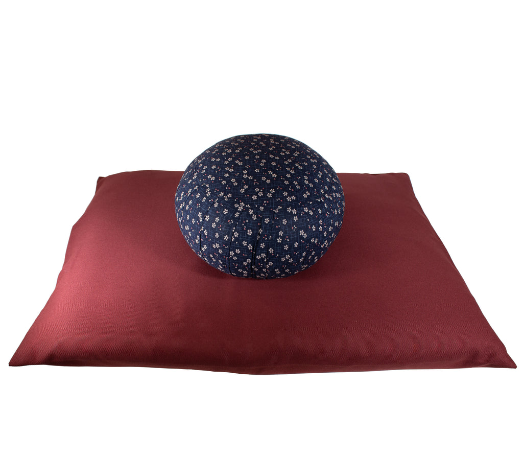 Kapok Round Zafu Meditation Cushion - Sakura Blue