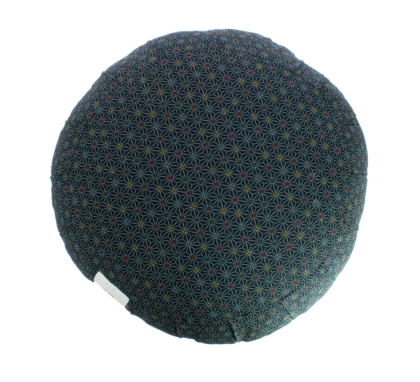 Kapok Round Zafu Meditation Cushion - Asanoha Blue