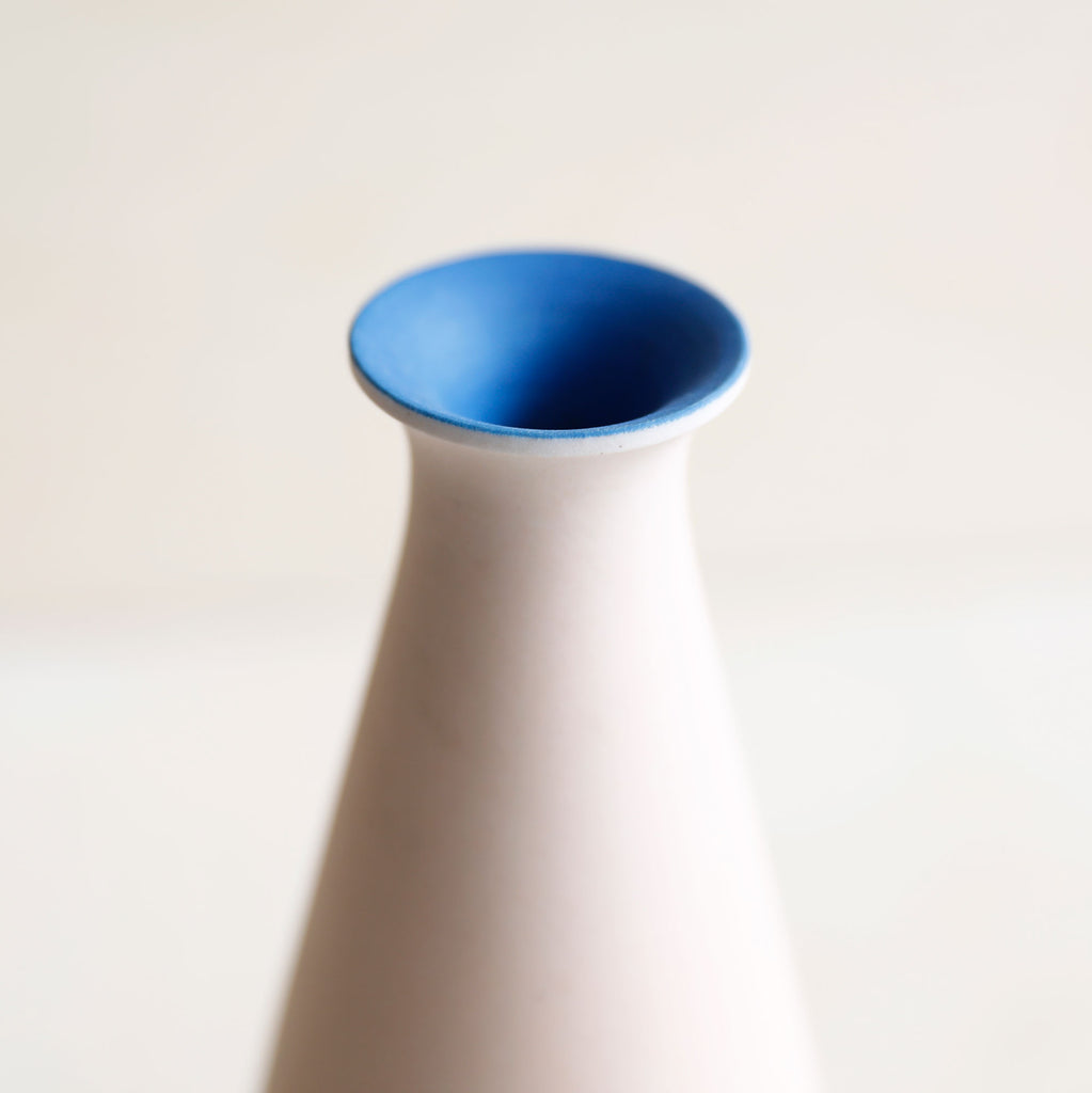Porcelain Peach and Cobalt Blue Vase