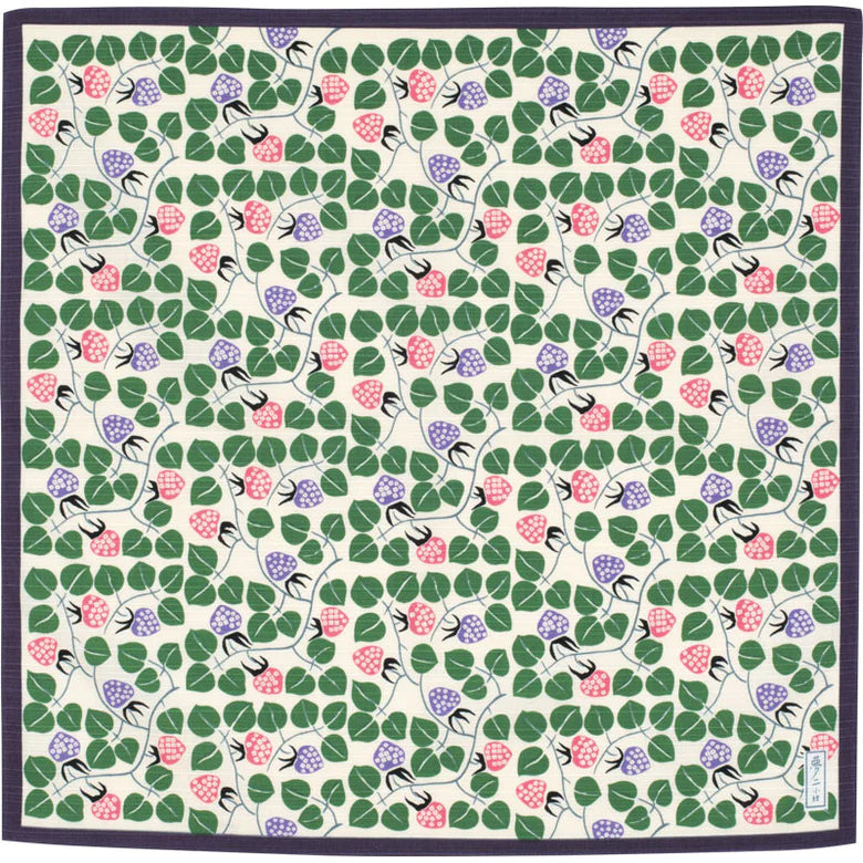 Cotton Furoshiki Cloth - Yumeji Strawberry Purple