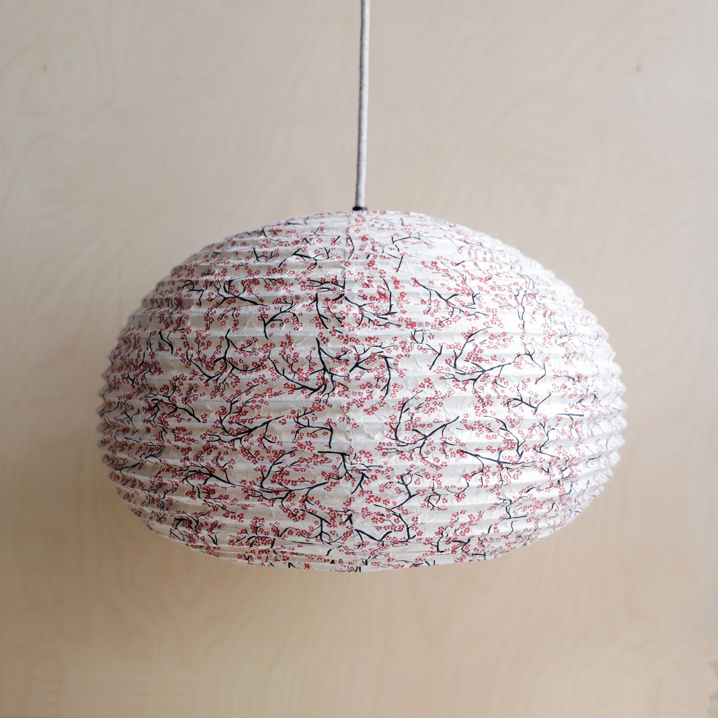 Lokta Paper lampshade - Red Blossoms