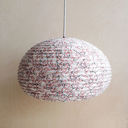 Lokta Paper lampshade - Red Blossoms