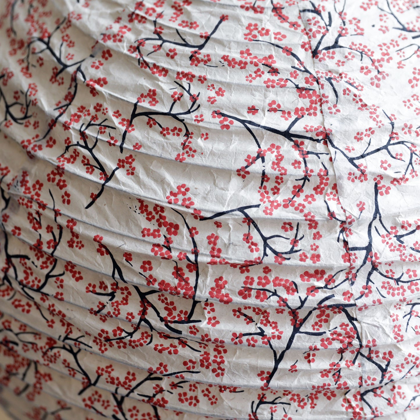 Lokta Paper lampshade - Red Blossoms